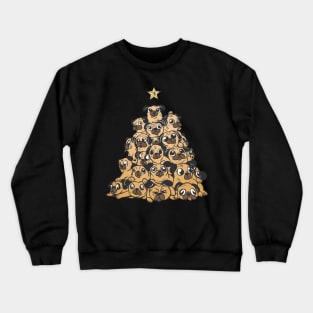 Funny Pug Christmas Tree Crewneck Sweatshirt